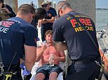 Florida fisherman is dramatically rescued after ‘struggling to stay alive’ for 38 hours in his partially submerged 12ft boat while sharks stalked drifting vessel 12 miles out to sea
