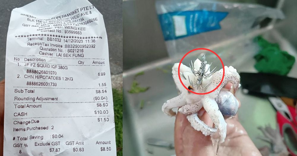 Fishing hook lurks in frozen squid pack at Bukit Batok Sheng Siong