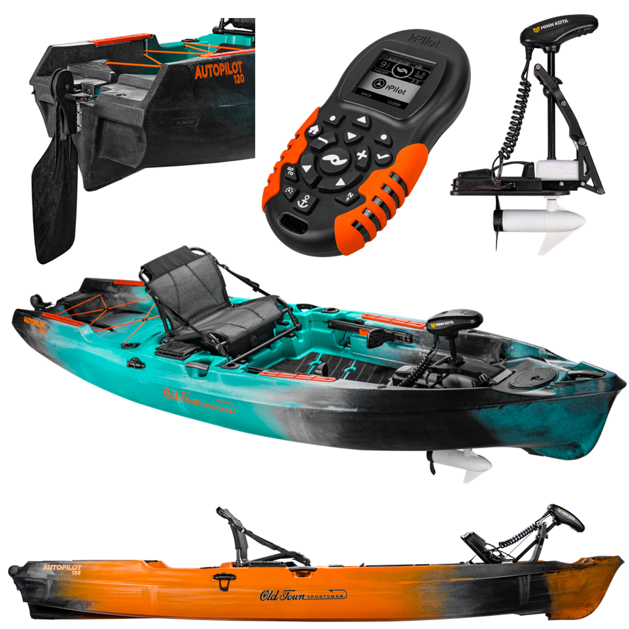 Old Town Sportsman Autopilot 136 with 100 Ah Dakota Lithium Battery